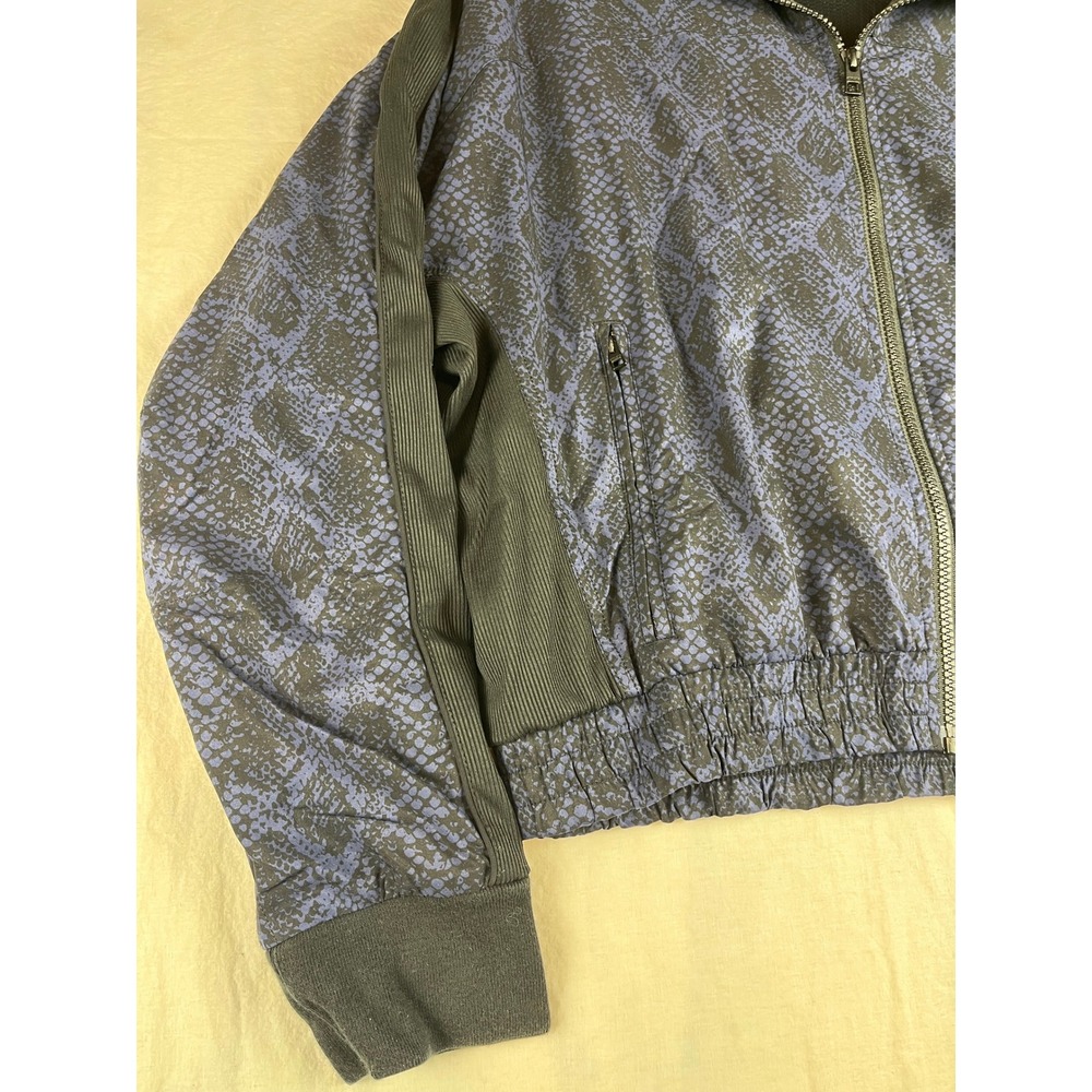 Athleta Brooklyn Snake Python Bomber Jacket Navy … - image 4